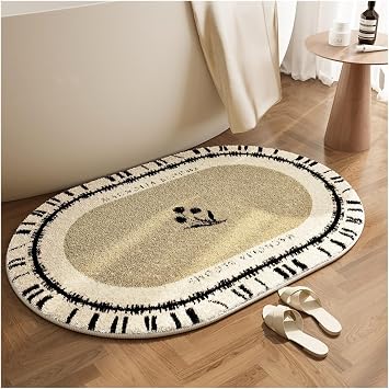 Bathroom Rugs Bath Mat Absorbent Quick-Drying Non-Slip Bathtub Floor Mat Door Mat Comfortable Thickened Plush Bathroom Rugs Bathroom AccessoriesColorA,Size60 * 90cm