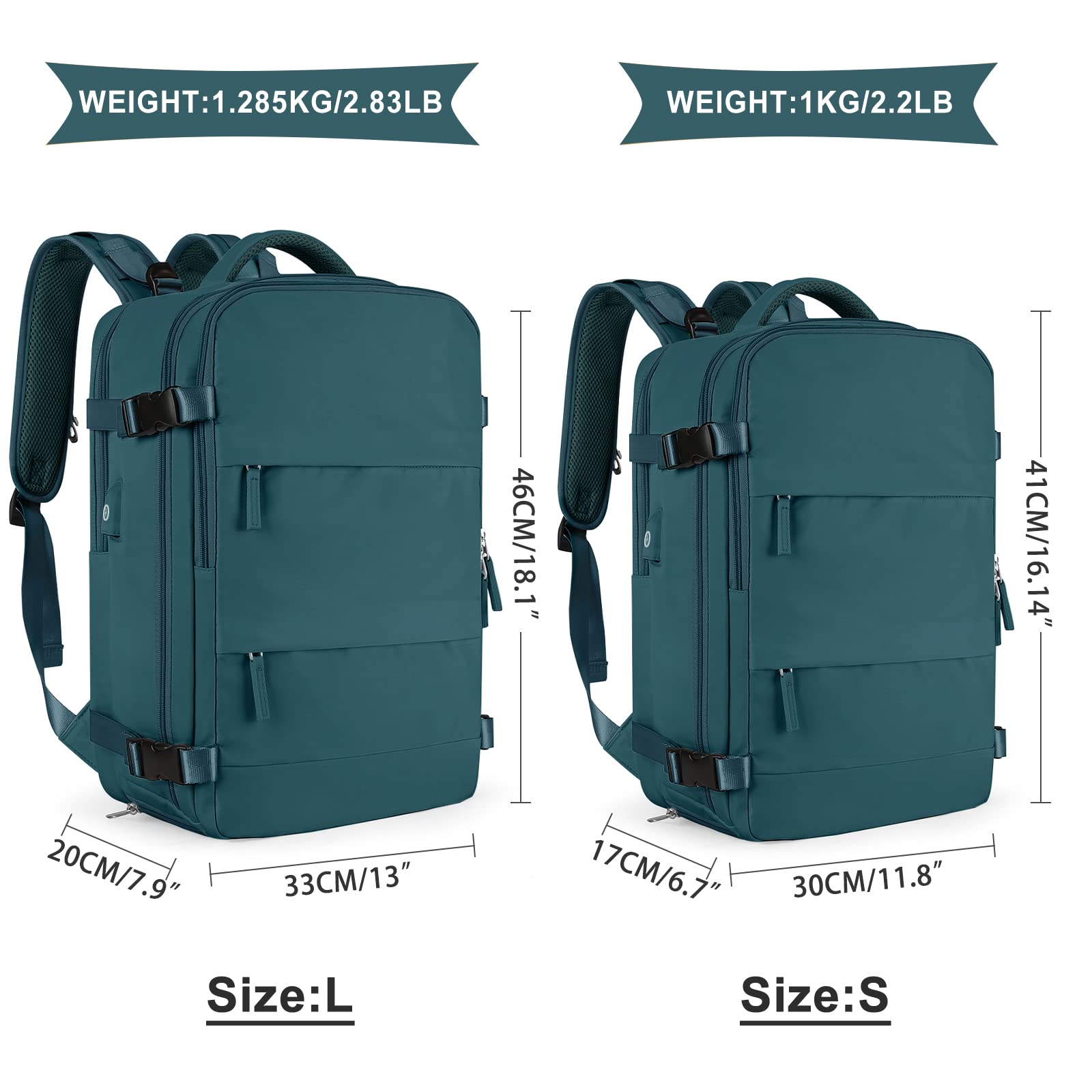 BJLFS Borse da Cabina per Ryanair 40x20x25 Bagaglio a Mano Zaino da viaggio aere,Zaino Easyjet 45x36x20,Zaino Casual per laptop da 14 pollici per scuola