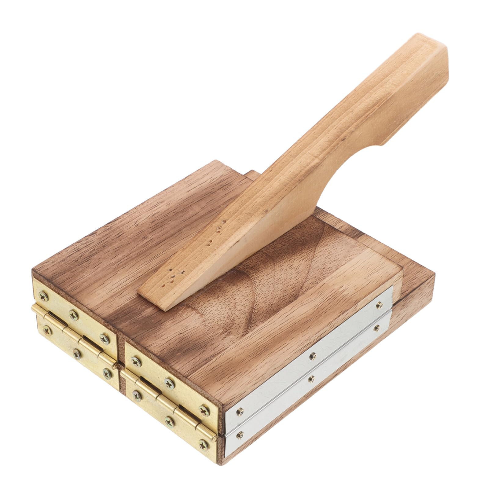 Uonlytech Pressa per Ravioli in Acciaio Inox e Legno Utensile Manuale per Pasta di Gnocchi e Torte di Riso Stampo Pratico per Cucina Casalinga e Preparazioni Tradizionali