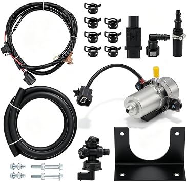 12V Electric Vacuum Pump for Brake Booster - Solves Hard Pedal Issues - Plug & Play Kit with Wiring - Quiet Rotary Vane for Turbo & Modified Engines - Fits Most Vehicles
