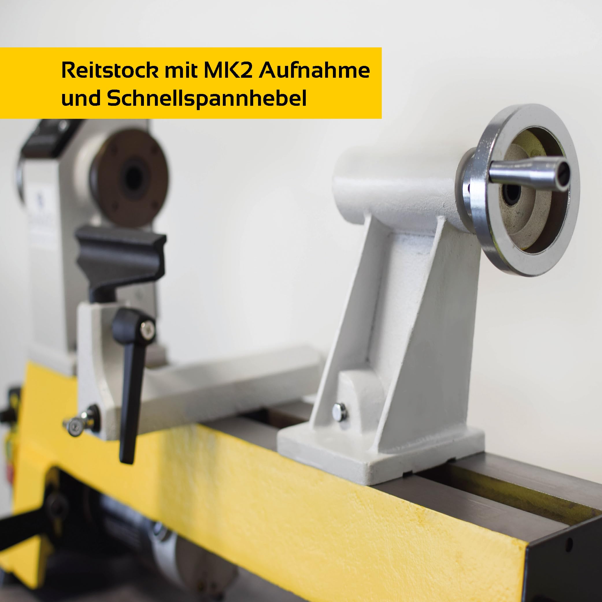 BAMATO Drechselmaschine WL-460V | 550W Leistung | M33 Geweindeaufnahme | MK2 Konus | 153mm Spitzenhöhe | 230V | Drechselbank für Holz Werkstatt