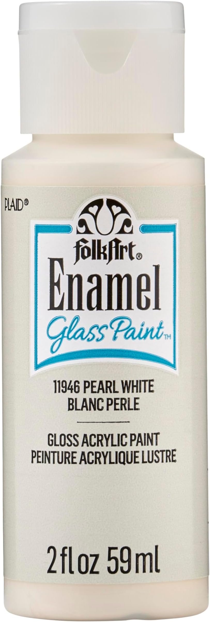 FolkArt Enamel Acrylic Craft Paint, Pearl White 2 fl oz Premium Matte Finish Paint, Perfect For Easy To Apply DIY Arts And Crafts, 11946