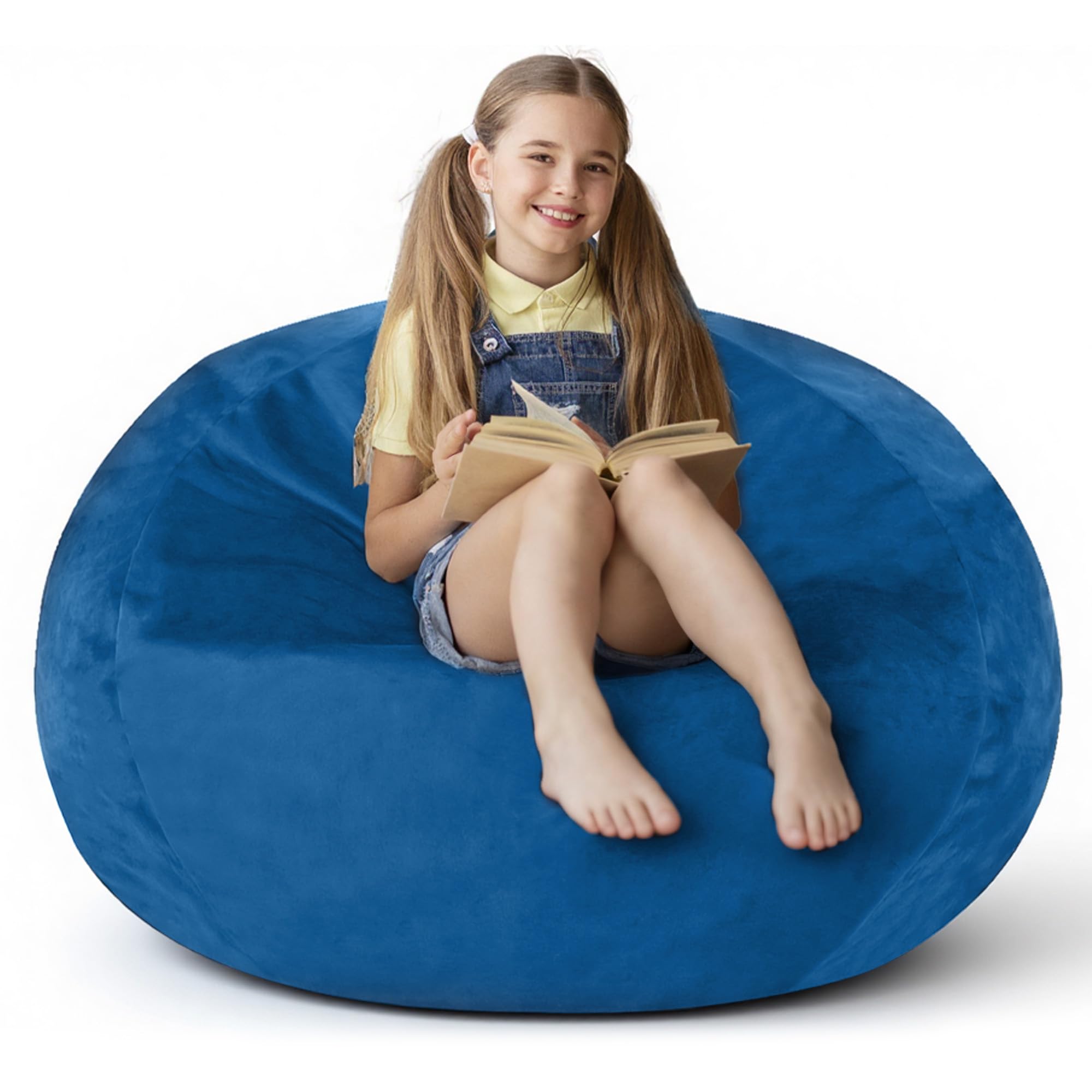 lilanoon 2FT Bean Bag Chair with Ultra Soft Velvet Cover Bean Bag Sofa with Memory Foam Bean Bag Chairs with Large Size Lazy Sofa for Dorm Office