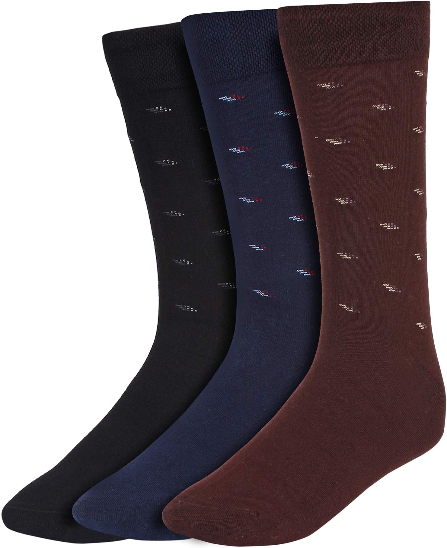 Men's Cotton Calf Length Formal Socks Combo of 3(SCS-901)