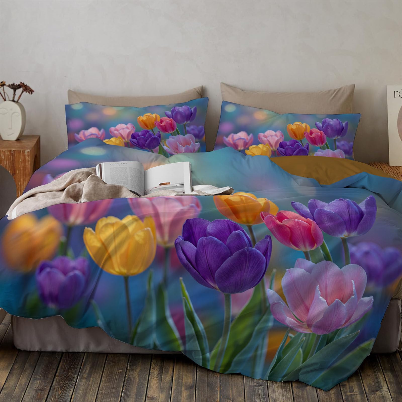 Housse de couette 140x200 tulipe pour une chambre nature et zen