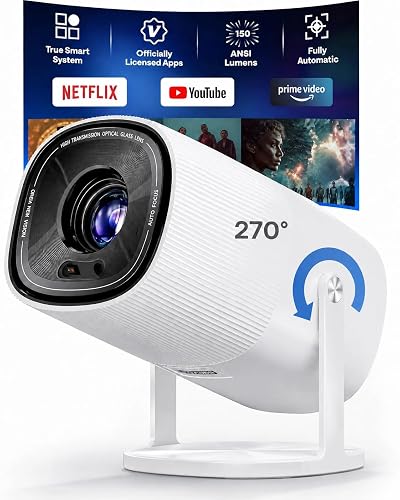 Boldever Mini Portable Projector with WiFi 5 and Two-Way Bluetooth