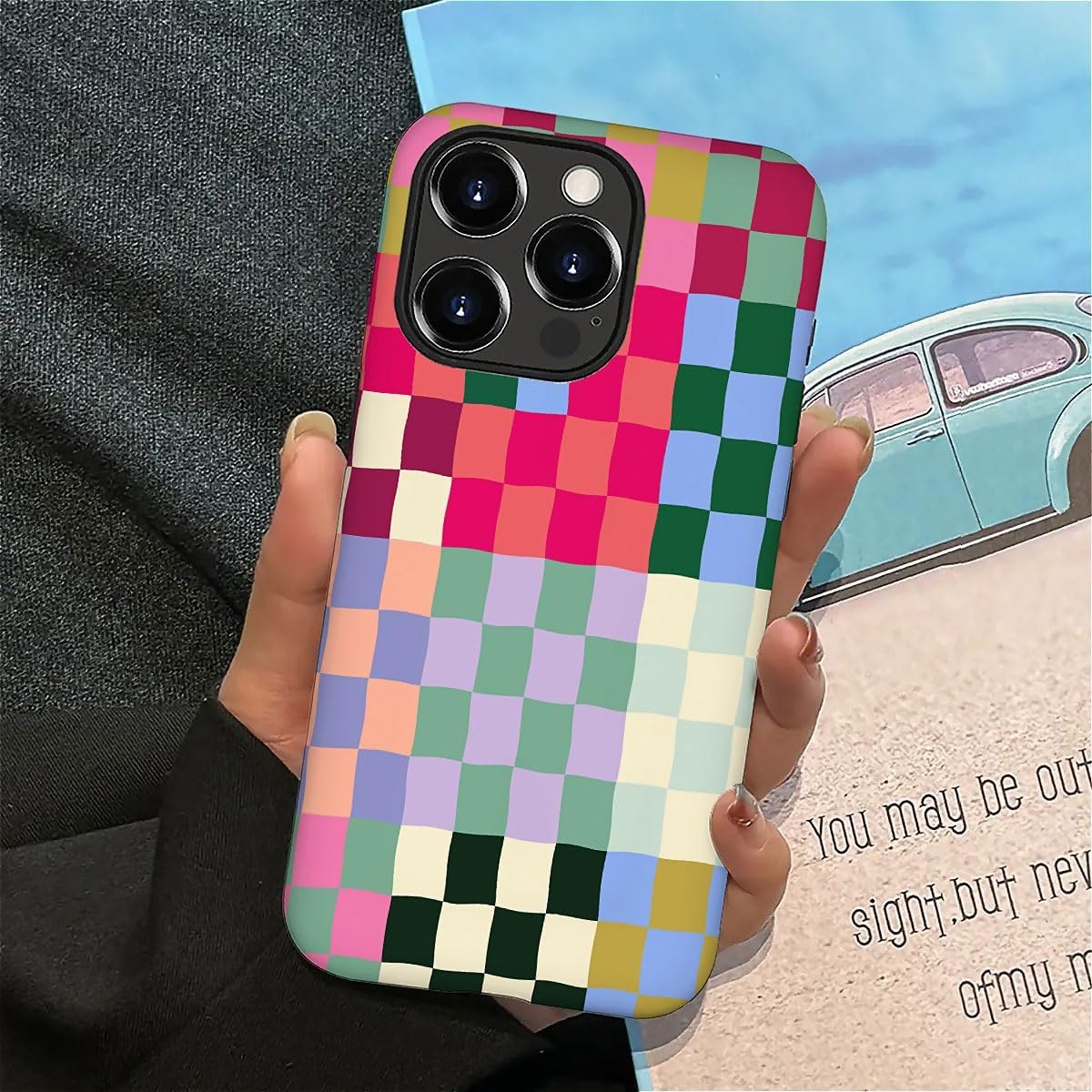 SEized Case Compatible with for iPhone 16 Pro Max,Colorful Checkerboard Phone Case for Girl Women Boy Men,Durable Protection Phone Case for iPhone 16 Pro Max - Image 4