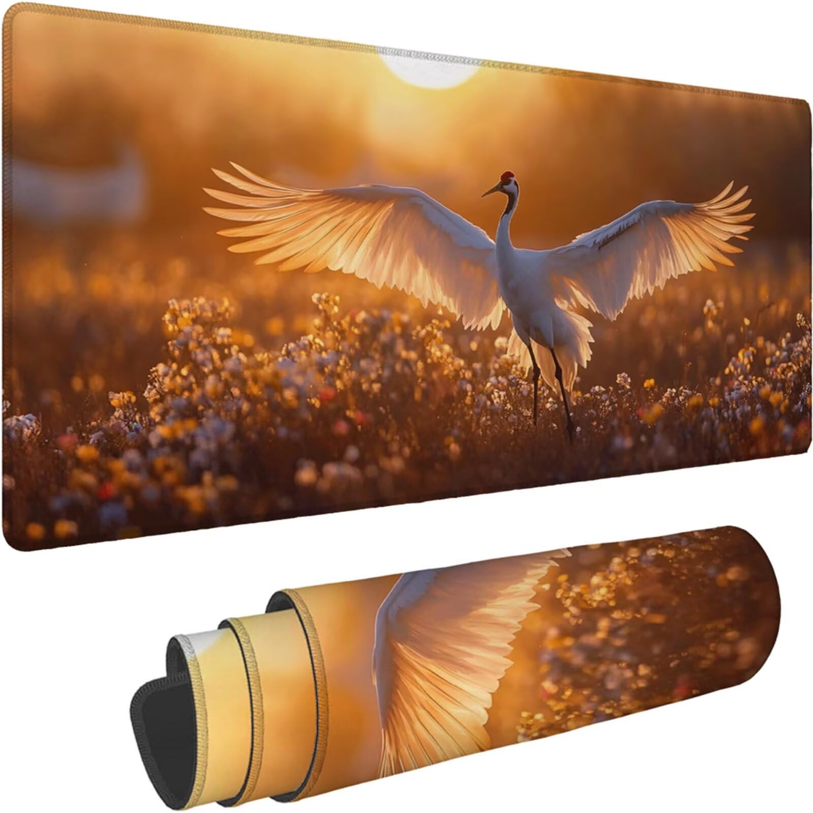 Gamingowa podkładka pod mysz 1200 x 600 x 3 mm, XXL, wodoszczelna, odporna na ścieranie, z przyszytymi krawędziami, żółta, podkładka na biurko, poprawia prędkość i precyzję do komputera, laptopa