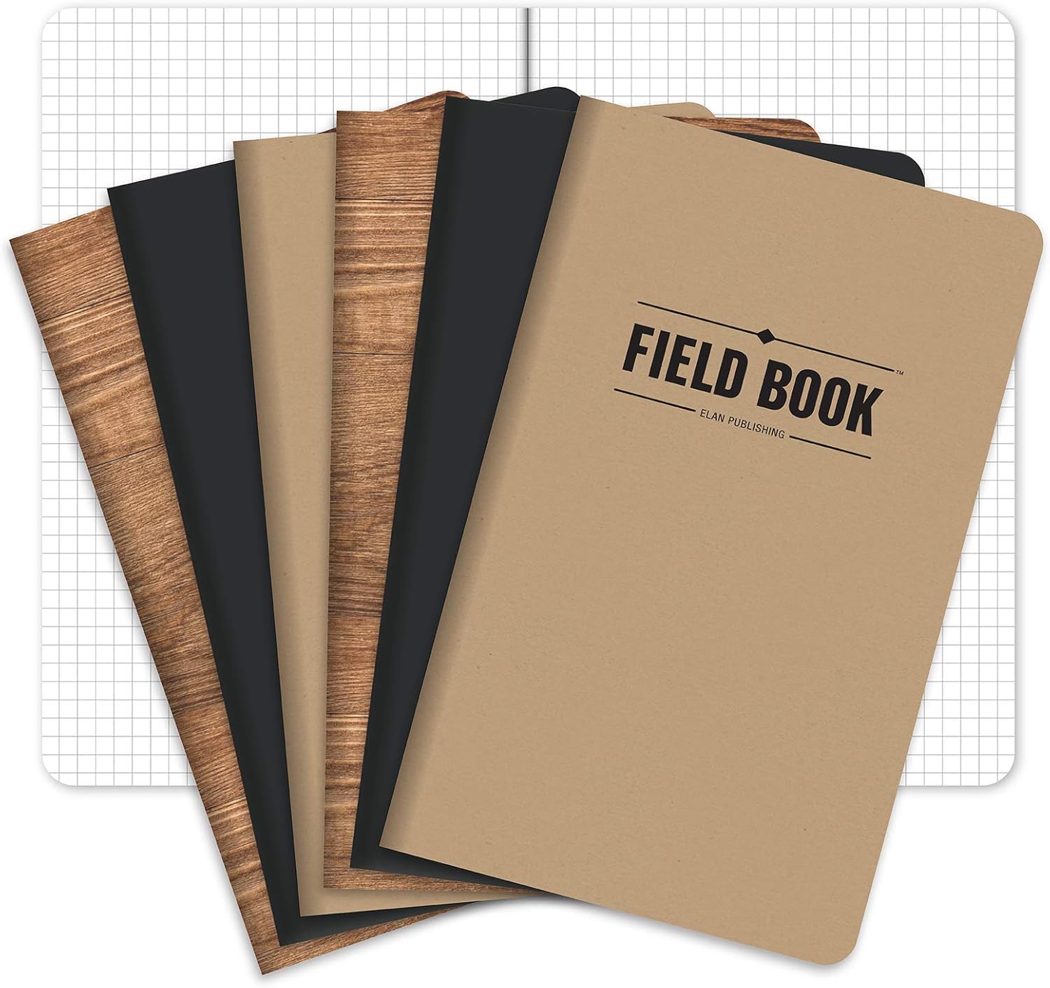 Field Notebook/Journal - 5x8 - Combo Colors - Graph Memo Book - Pack of 6