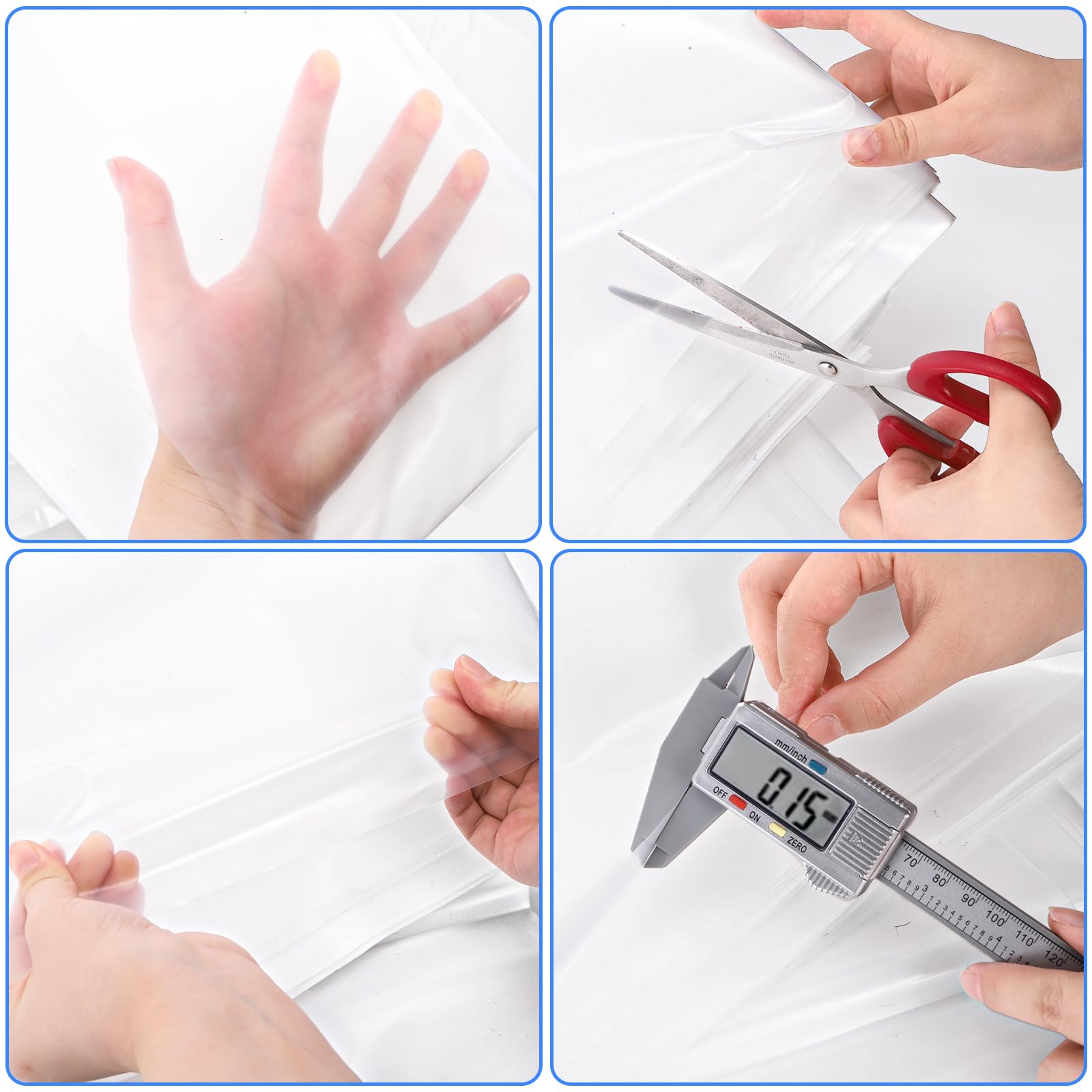 Pumtus Lámina de plástico para invernadero de 10 x 26 pies, película de polietileno transparente resistente a los rayos UV, resistente a los rayos UV, resistente al goteo, heladas, viento y polvo