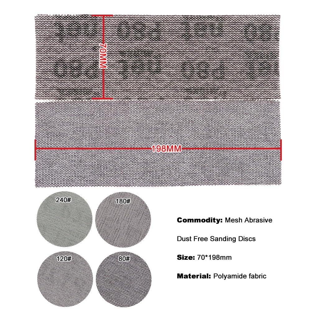 10 sztuk elastycznych siatkowych podkładek szlifierskich-80/120/180/240 papier ścierny z haczykiem i pętelką do drewna, metalu, płyt kartonowo-gipsowych i mebli(80particle size)