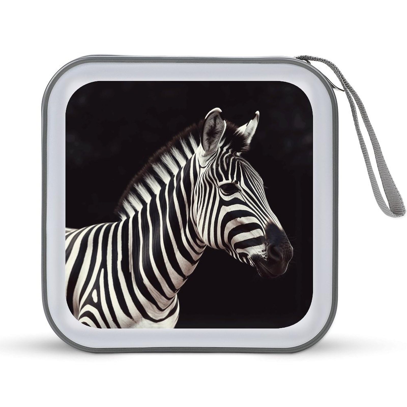 VstaDank Animal Zebra CD Case DVD Holder Storage Portable Carrying Binder Holder Wallet Large Storage Disc Wallet Bag Hard Plastic DVD Disc Cases Large Media Binder 40 Capacity