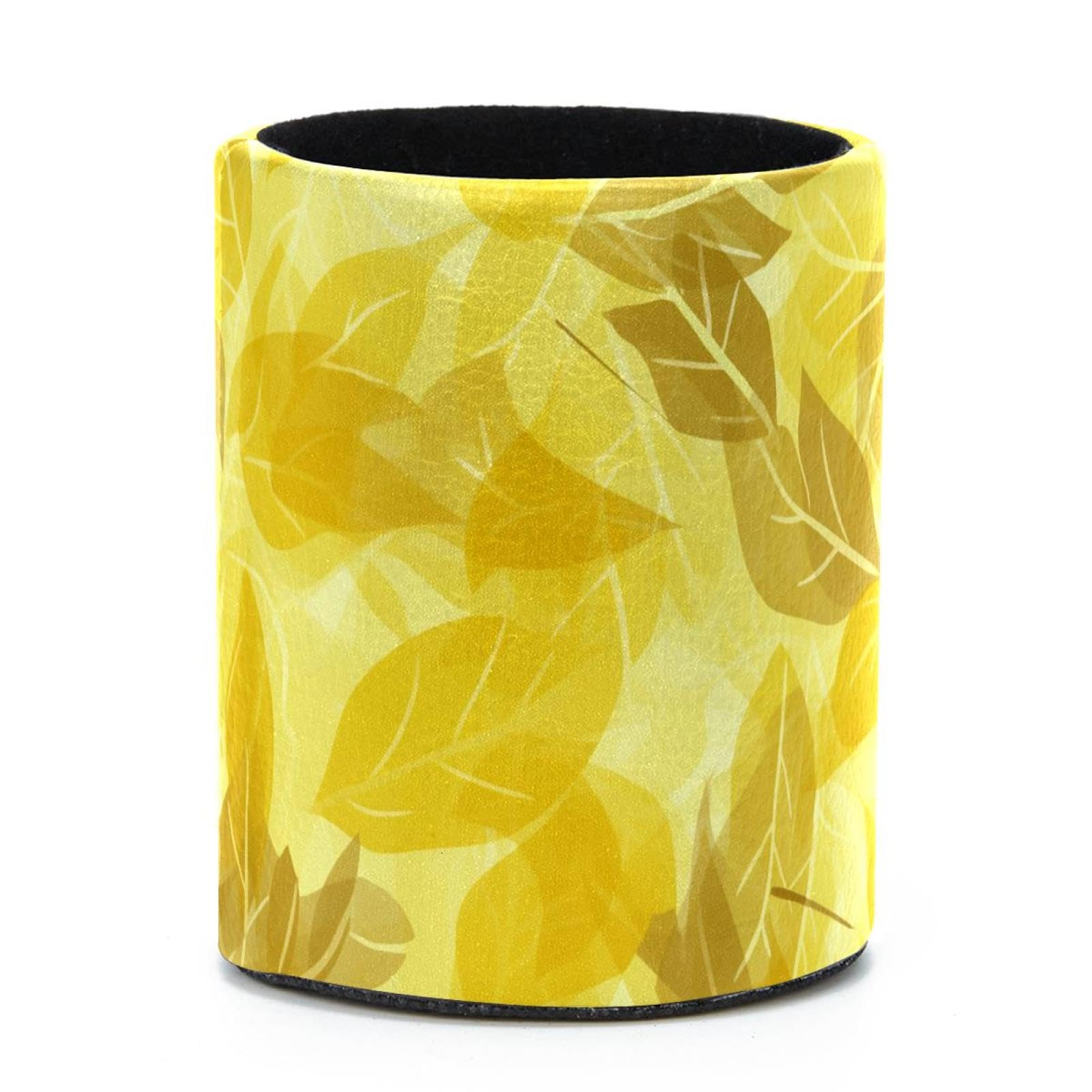 VAPOKF Round Pencil Holders for Desk, Artistic Leaves Pen Holders Pen Pot Makeup Brushes Storage Desktop Stationery Supplies Organiser for Home Office