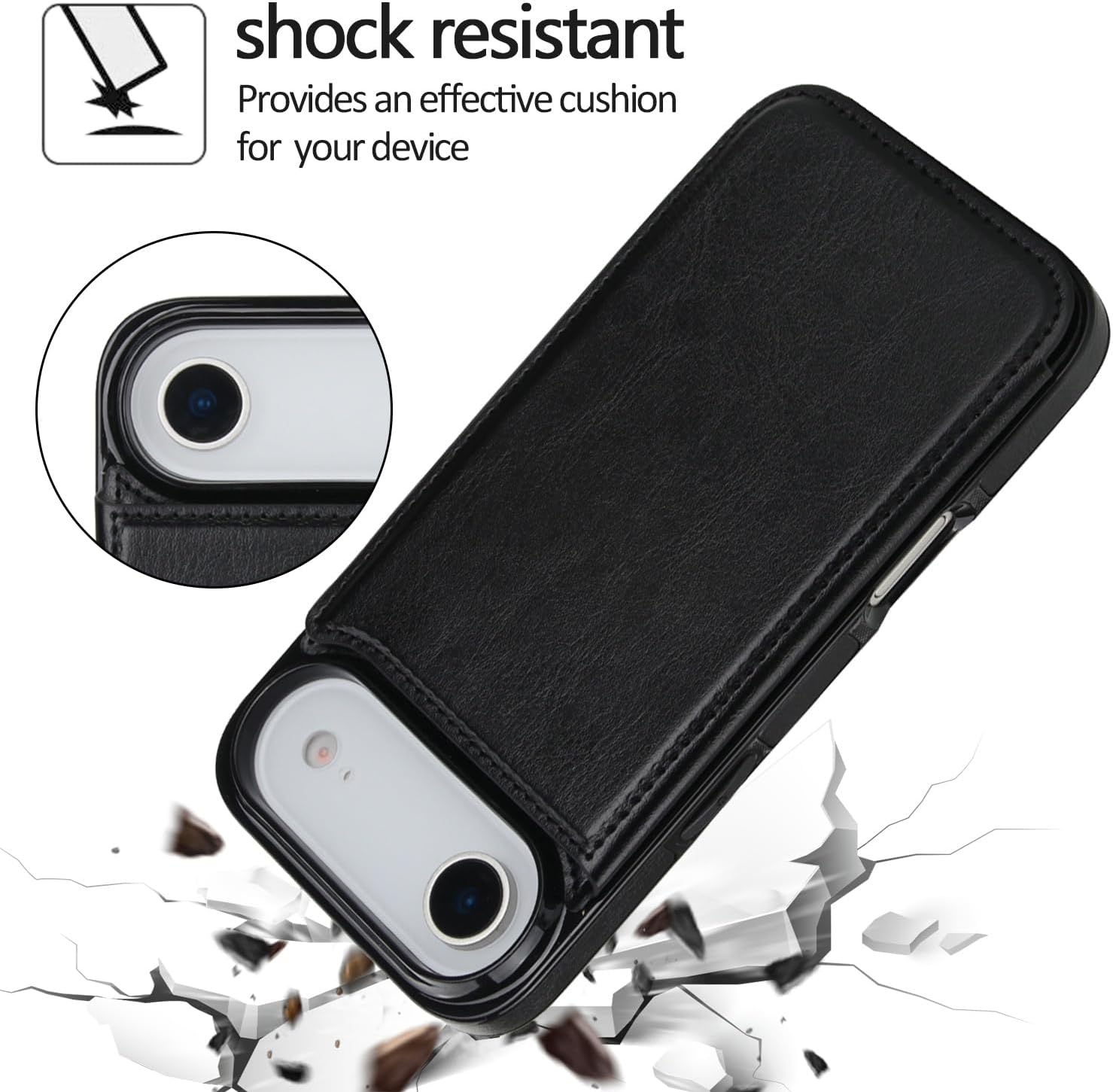 Case for iPhone 17/17 Air / 17 Pro / 17 Pro Max Wallet Case, PU Leather Flip Cover with Card Holder, Double Magnetic Closure, Shockproof Slim Design(Rose Red,17 Air)