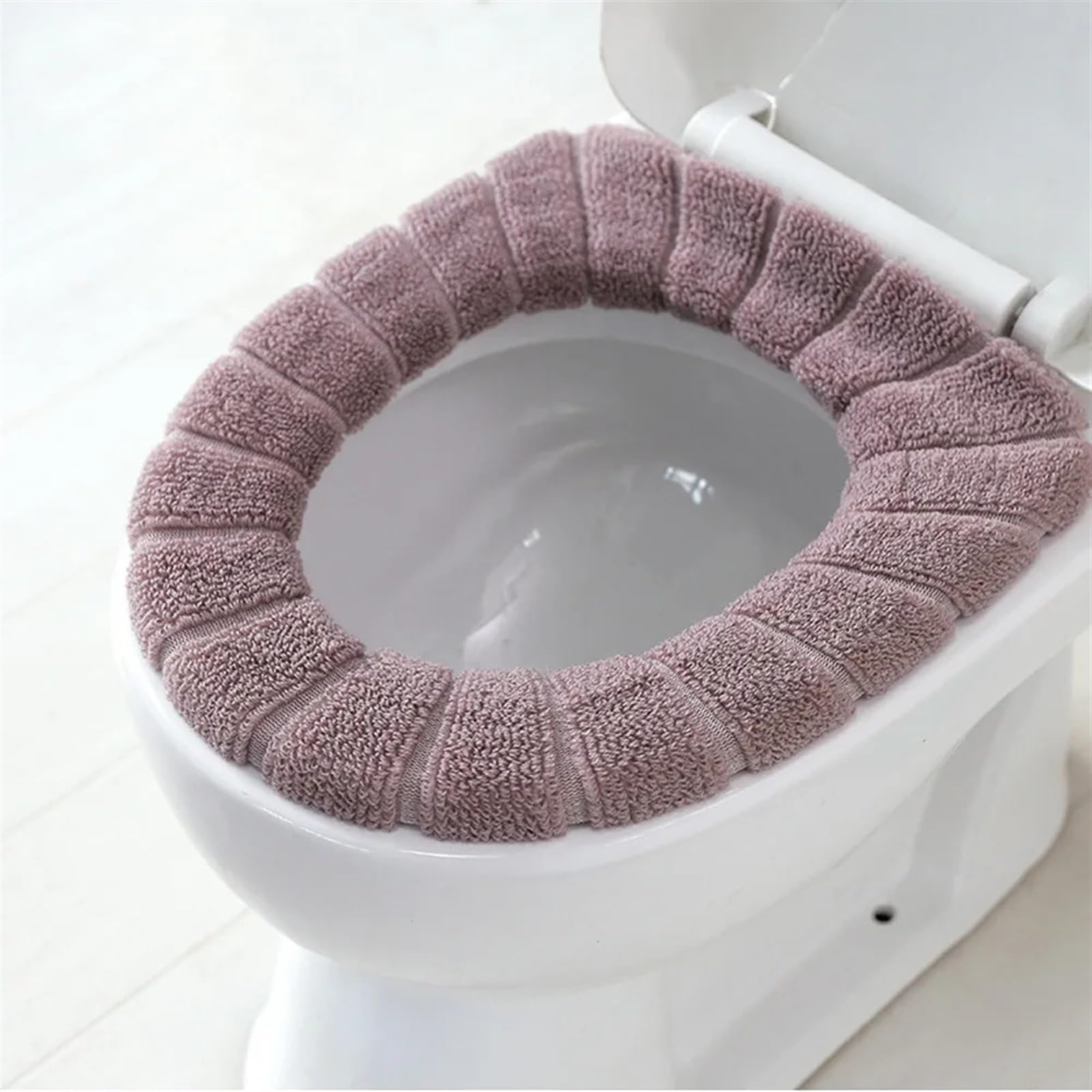 Cojín para asiento de inodoro lavable de terciopelo coral con patrón de calabaza talla C