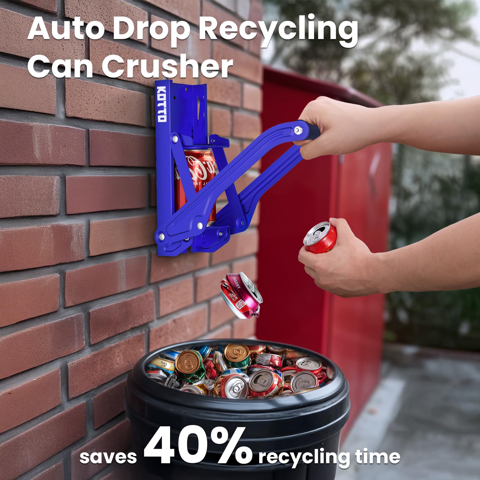16OZ 500ML Crusher & Flesopener, Blik Crusher Voor Recycling Heavy Duty Wandgemonteerde Industriële Handvat Tool, Bierblikjes Crusher