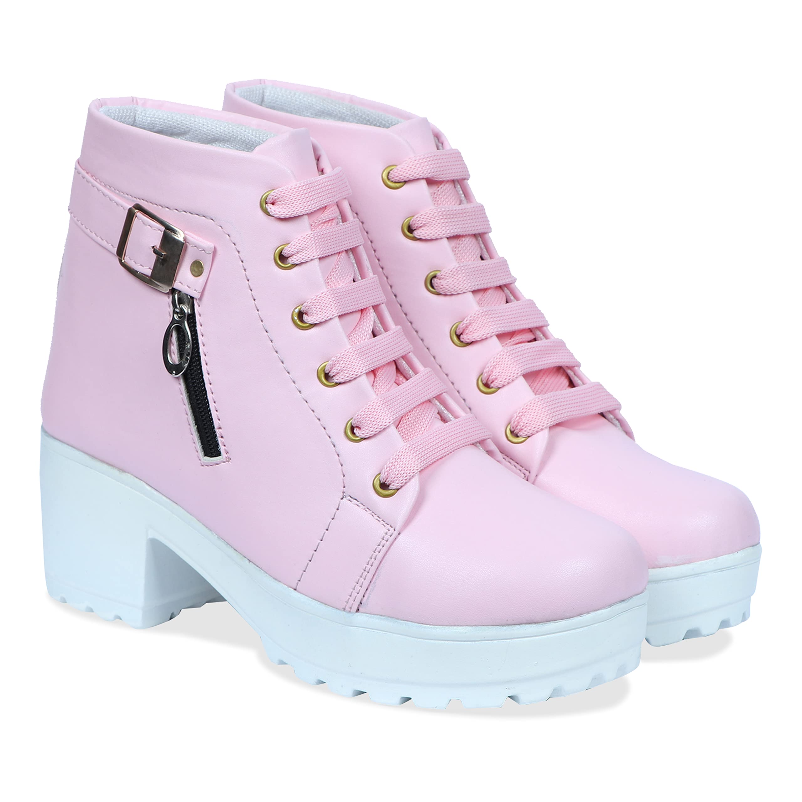 Romds Women Jass Napa High Neck Casual Boots, (Pink, R-Boot-9612-P-8) (B09ZH1HQVR) Amazon Price History, Amazon Price Tracker