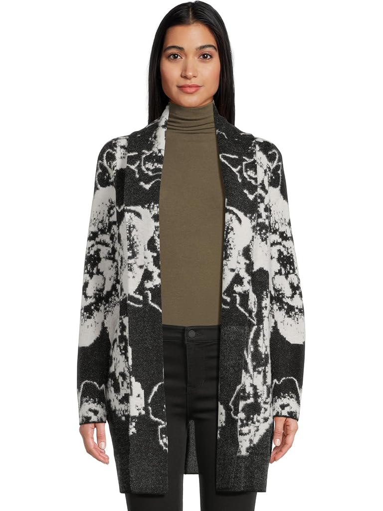 Black Liverpool Los Angeles Long Sleeve Open Front Shawl Sweater Coatigan