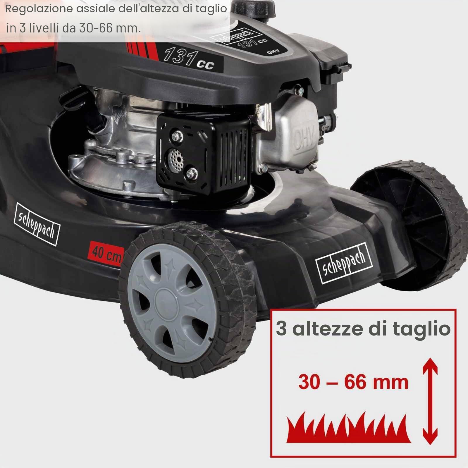 Schedappac MP132-40, tosaerba termico, spinta, 40 cm di taglio, 131 cc