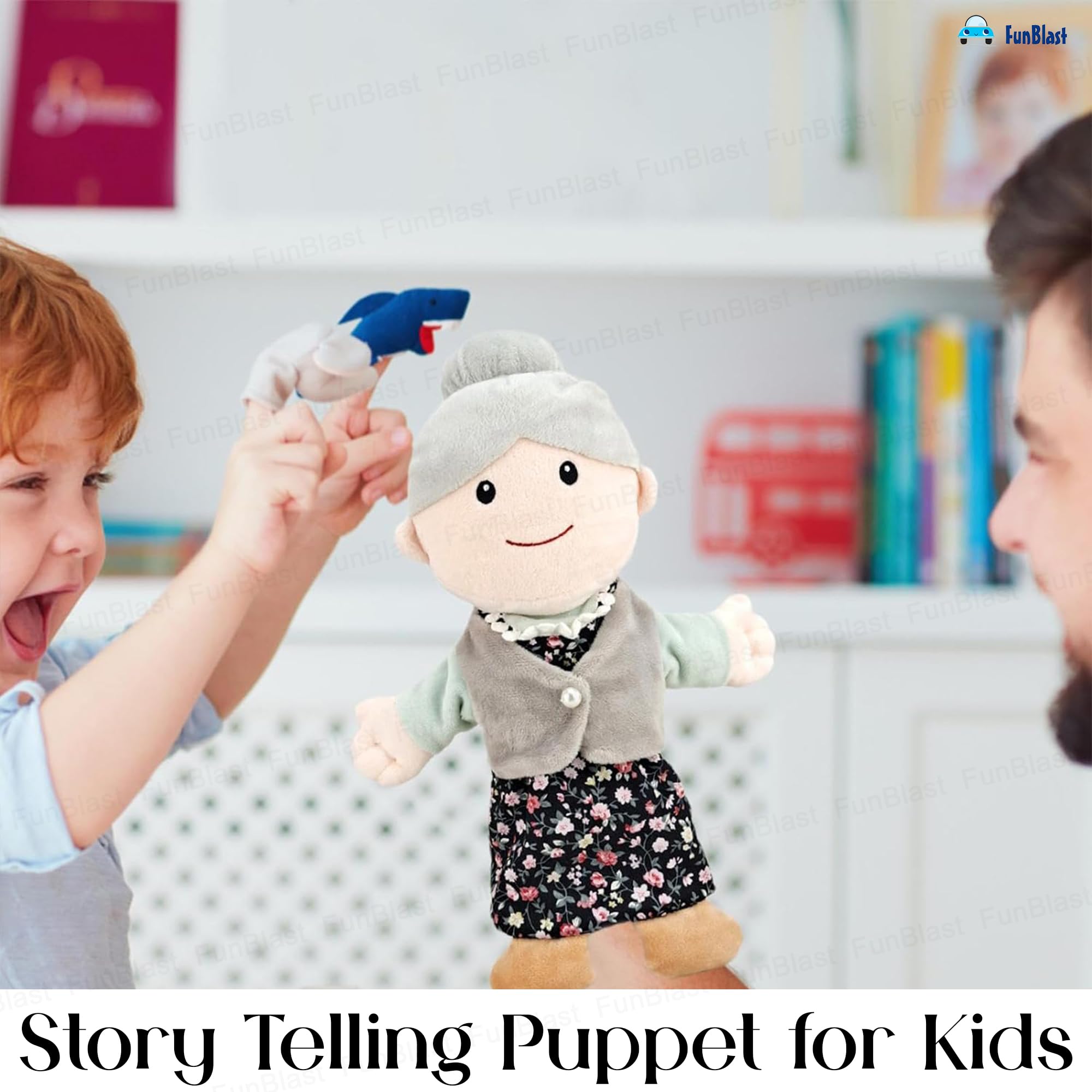 FunBlast Hand Puppet for Kid - Family Members Soft Hand Puppets for Kids Story Telling Puppet for Kids, Hand Puppet Toy, (Multicolor) (Grand Mother) 4