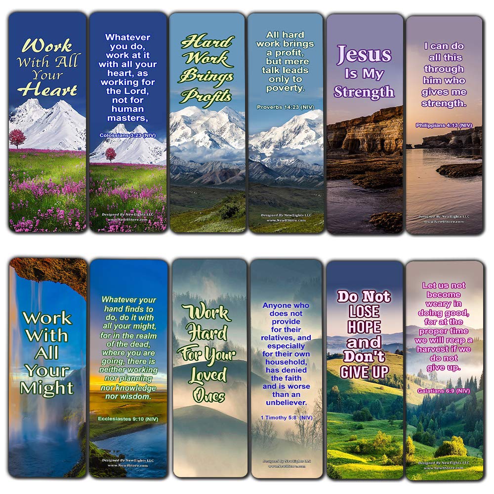 Encouraging Scriptures Bookmarks About Righteousness, Rest and Renewal, Rewards for Obeying God, God's Protection and Inspire Godly Courage (60-Pack) (60-Pack)