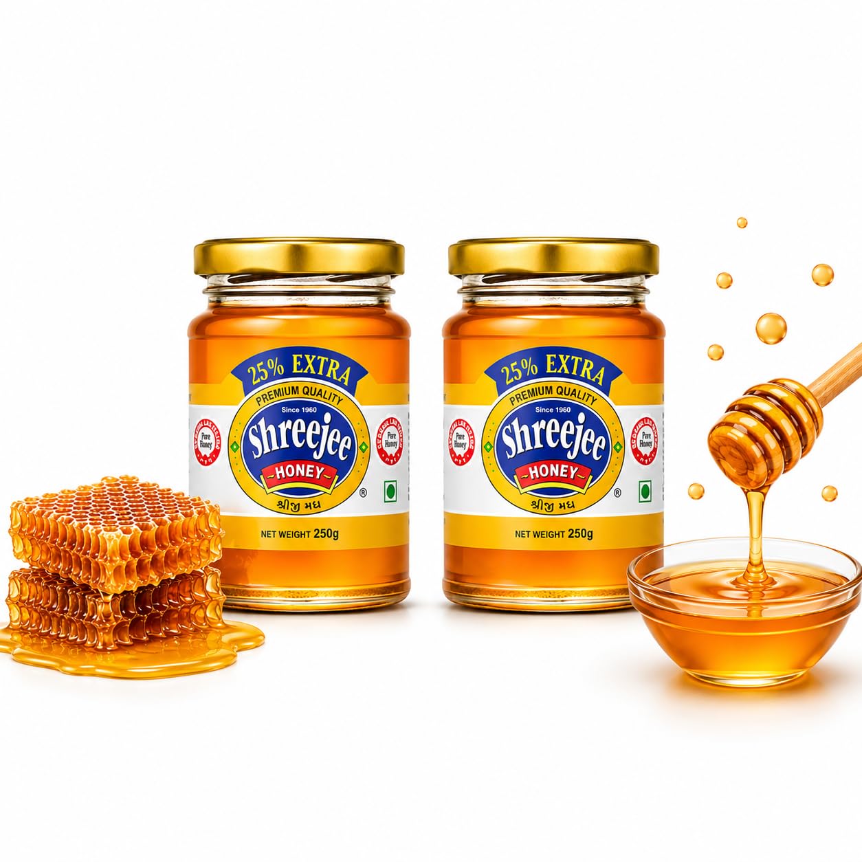 Shreejee Honey - Pure Honey,Useful for Weight Loss, Immunity Booster (250gm.)-Pack of 2-image-6