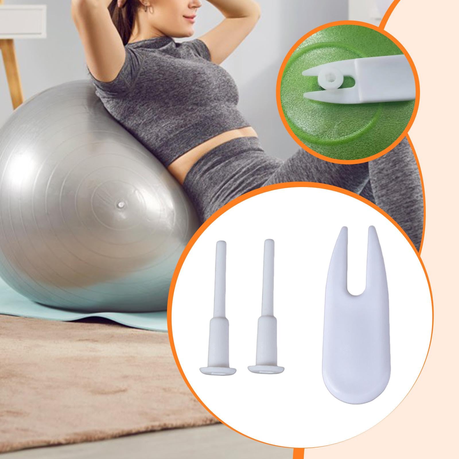 F Fityle 2 Stück Stöpsel für Gymnastikbälle mit Stöpselentferner, 5 cm lang, Yoga Ball Luftstopper, Ersatz für Sport- und Fitnesszubehör wie Hüpfpferde, Sitzball, Pilates