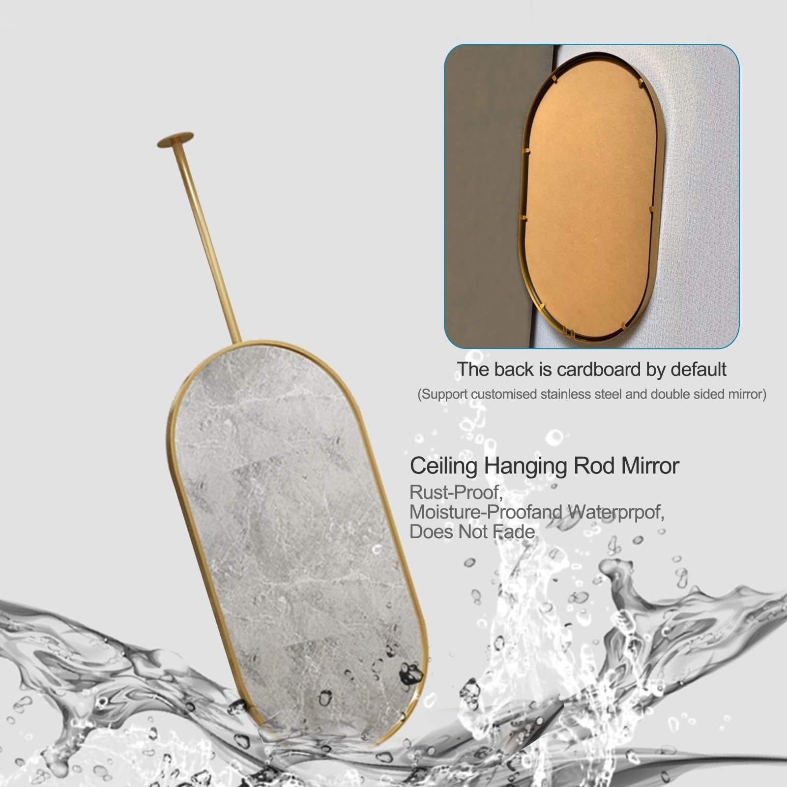 Juego de baño flotante HD con anillos de metal Ovaler Spiel divertido decoración interactiva de techo para lavabo, diseño personalizable para niños y familia