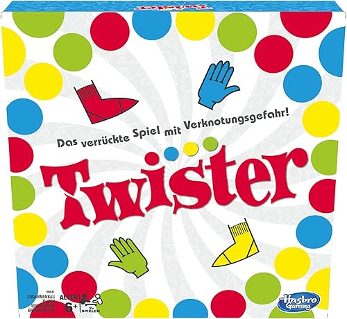 Hasbro Fiestas para familias y niños, Twister a partir de 6 años, juego clásico para interiores y exteriores, color, 98831398