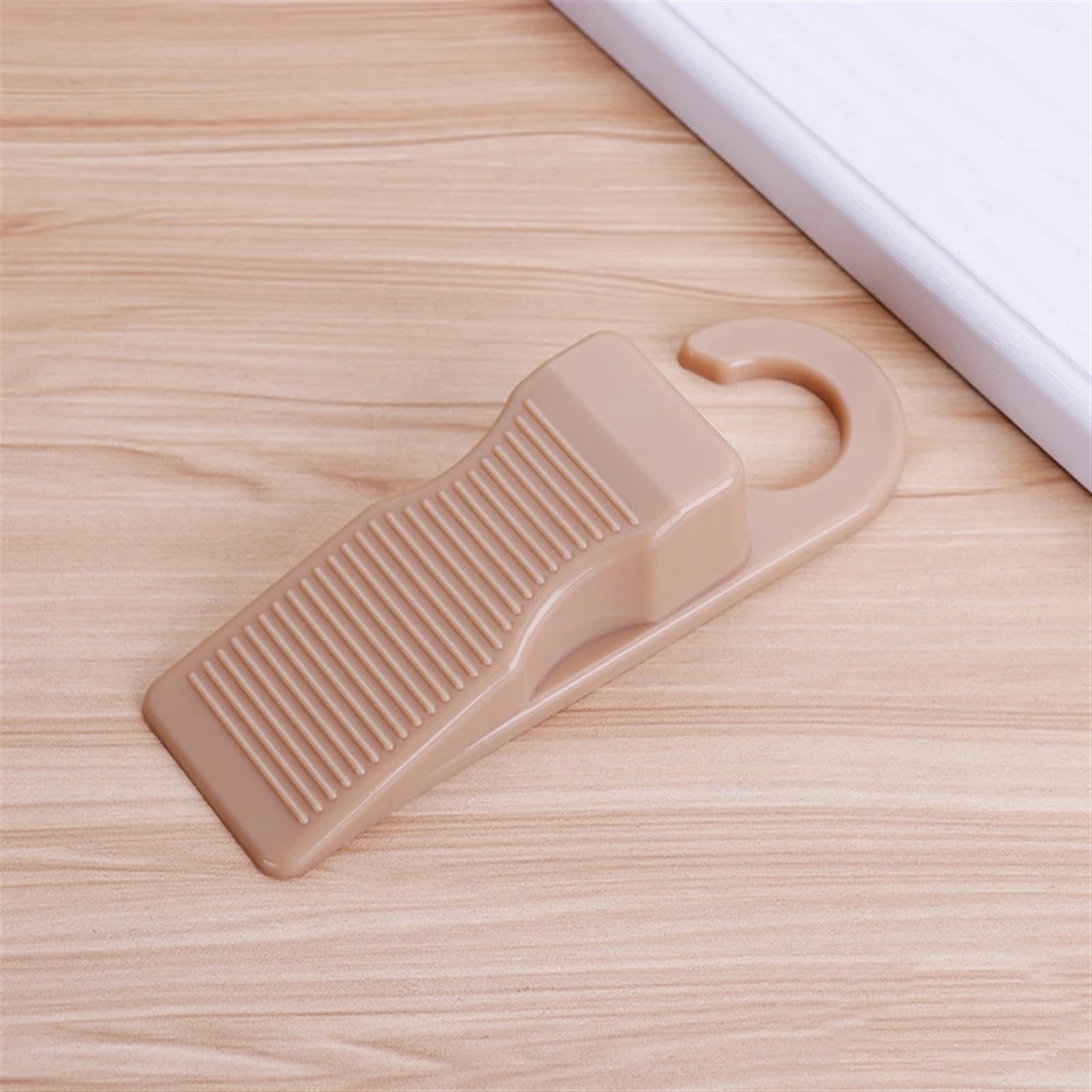 Tope de puerta móvil a prueba de pinchazos, tope de puerta práctico, tope de puerta de seguridad, tope de puerta de plástico suave sin perforaciones, 1 pieza(Brown)