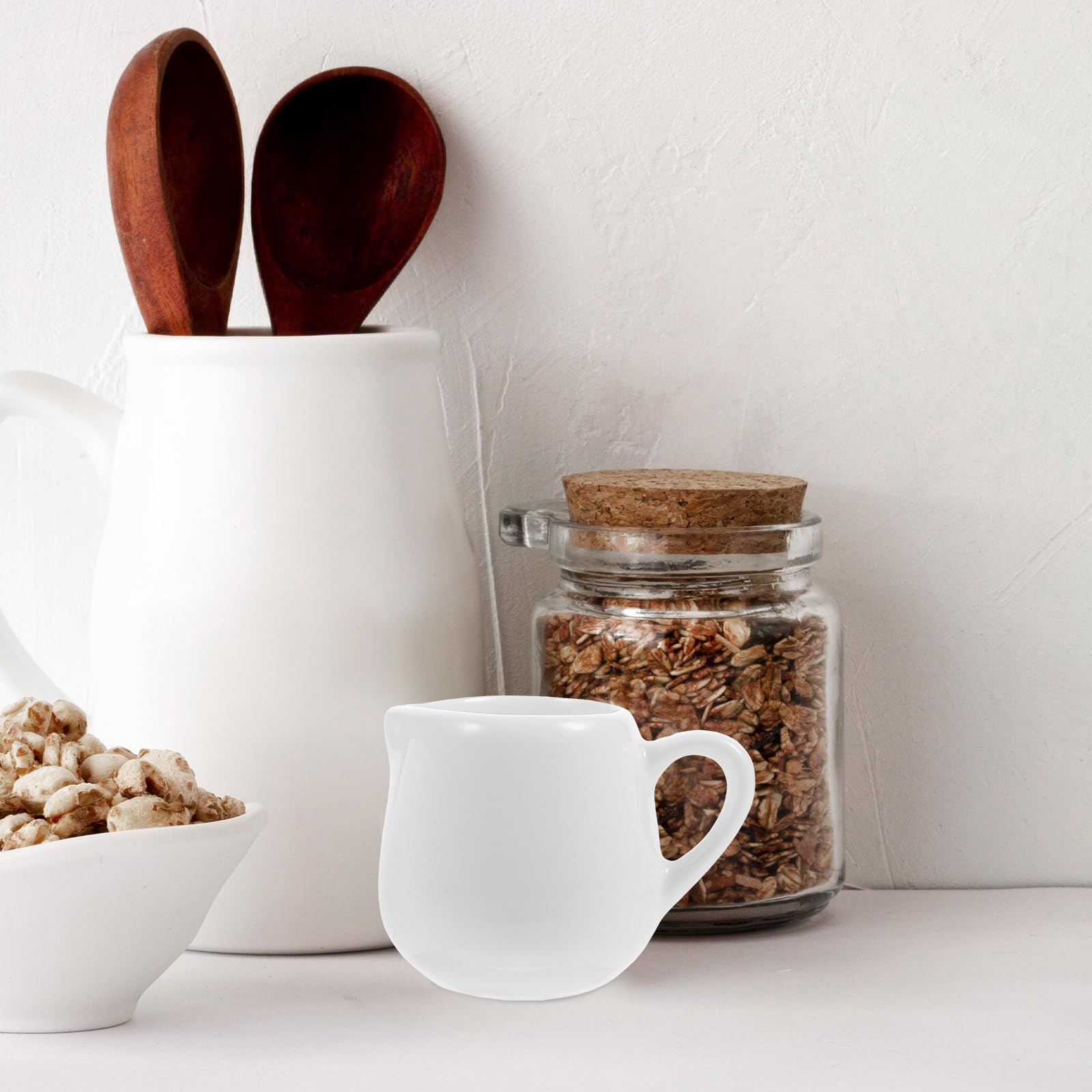 Housoutil Keramik Milchkännchen 6Er Set 4.80X4.30X4.10Cm 120Ml Saucenbecher Praktische Kleine Milchbecher Für Kaffee Milch Servieren Elegantes Design Für Küche Und Café