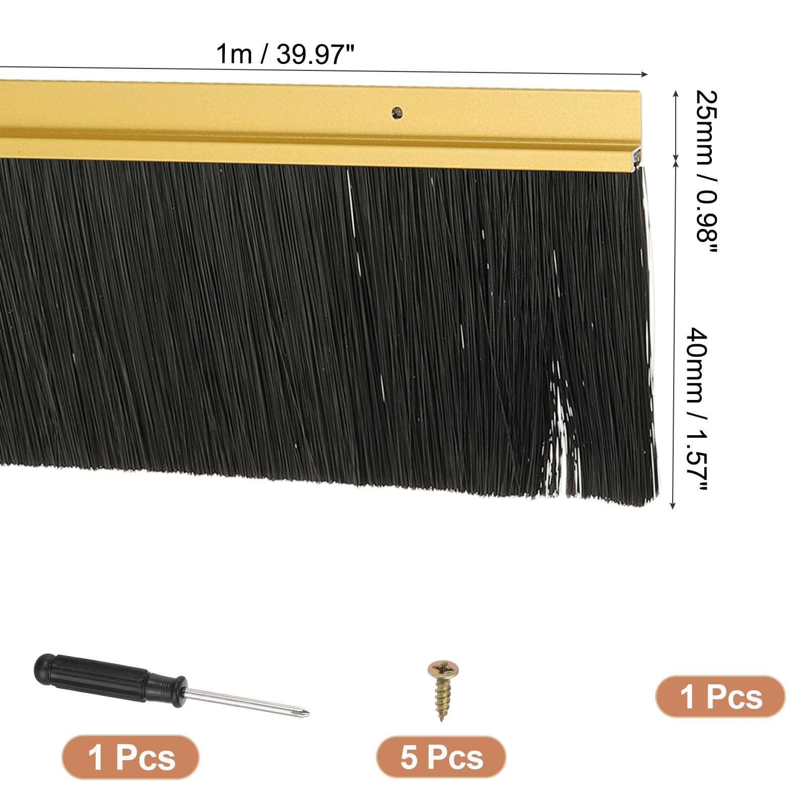 PATIKIL Door Brush Sweeps 1.57" Bristles x 47.24" Long - Image 2