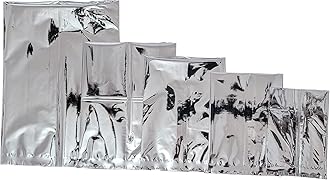 Aluminium Silver Foil Pouch – 100 Pcs | Heat Sealable Reusable Stand Up Mylar Bags | Moisture Proof & Food Safe Packaging Pouches for Snacks, Spices & Storage - 100gm (4X6 Size)