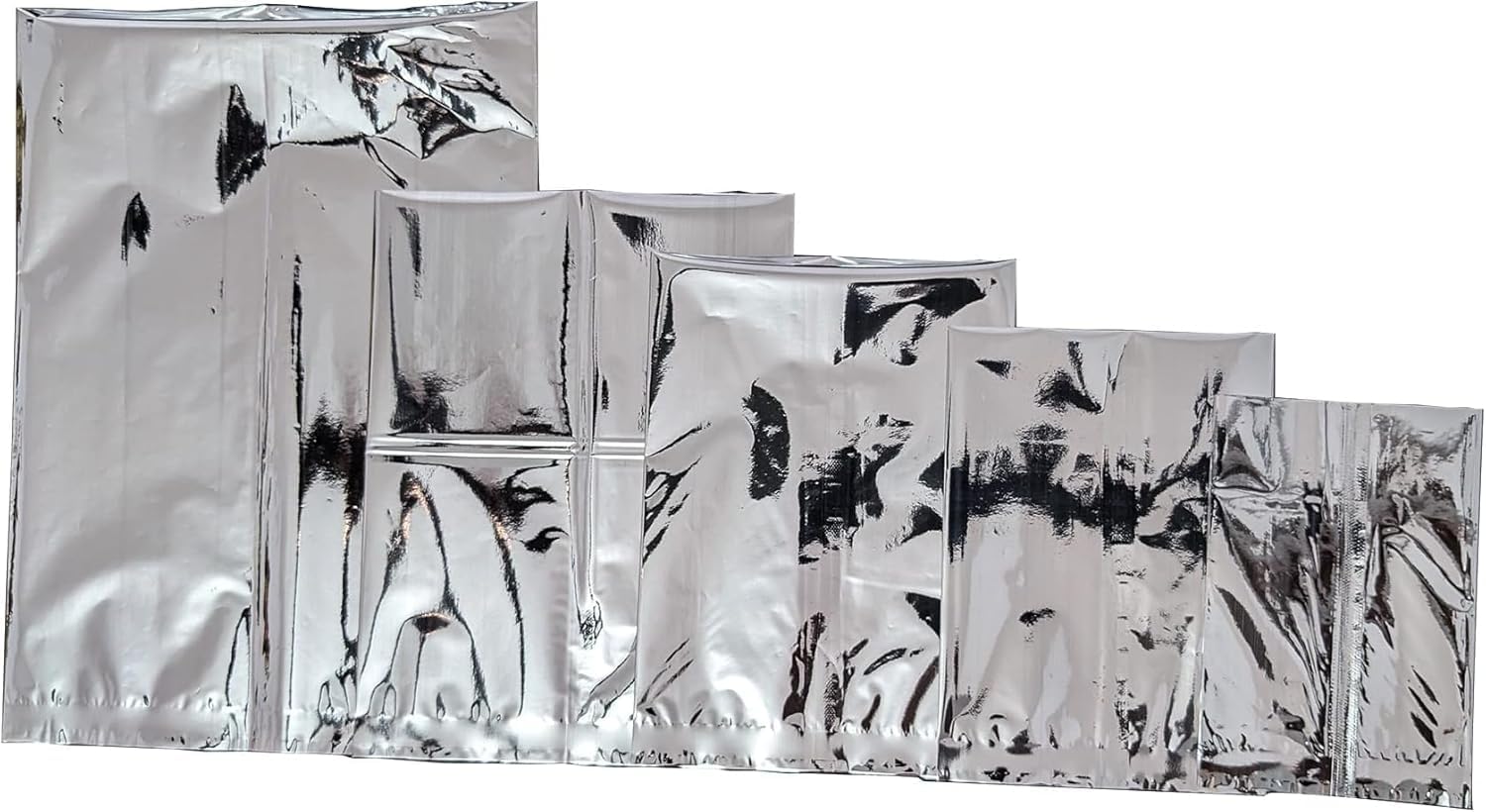 Amit Marketing Aluminium Silver Foil Pouch – 100 Pcs | Heat Sealable Reusable Stand Up Mylar Bags | Moisture Proof & Food Safe Packaging Pouches for Snacks, Spices & Storage - 750gm (8X10 Size)