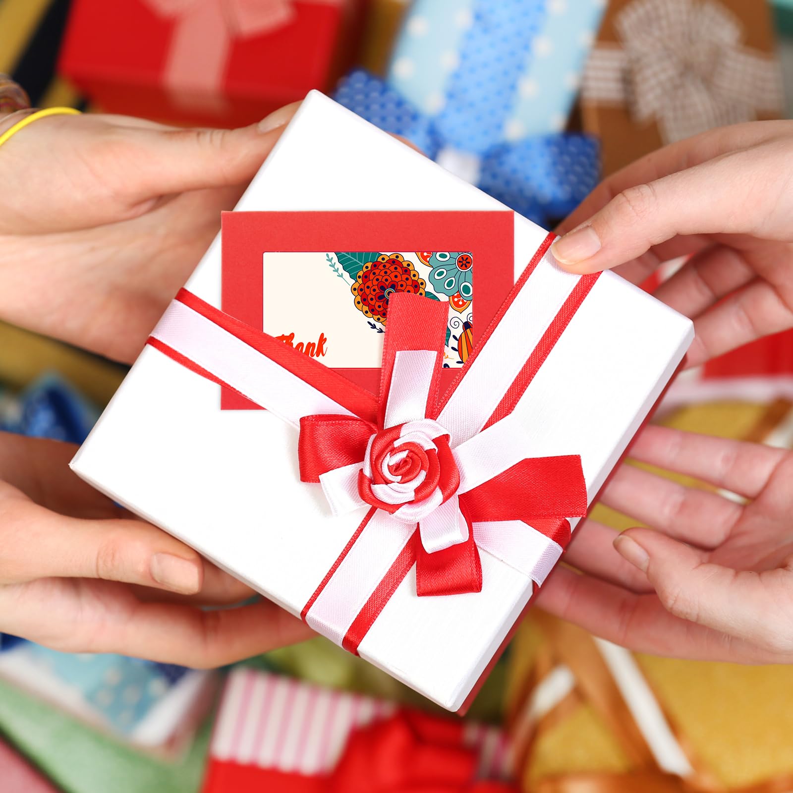 Uiifan Geschenkkarten-Umschläge mit Sichtfenster, 10,2 x 7,1 cm, Mini-Umschläge mit herzförmigem Verschluss, für Geschäftsparty-Einladungen, bunt, 300 Stück