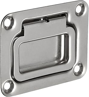 Monroe Stainless Steel 304 Recessed Spring Loaded Pull Handle , Rectangular Grip, Polished Finish, 3