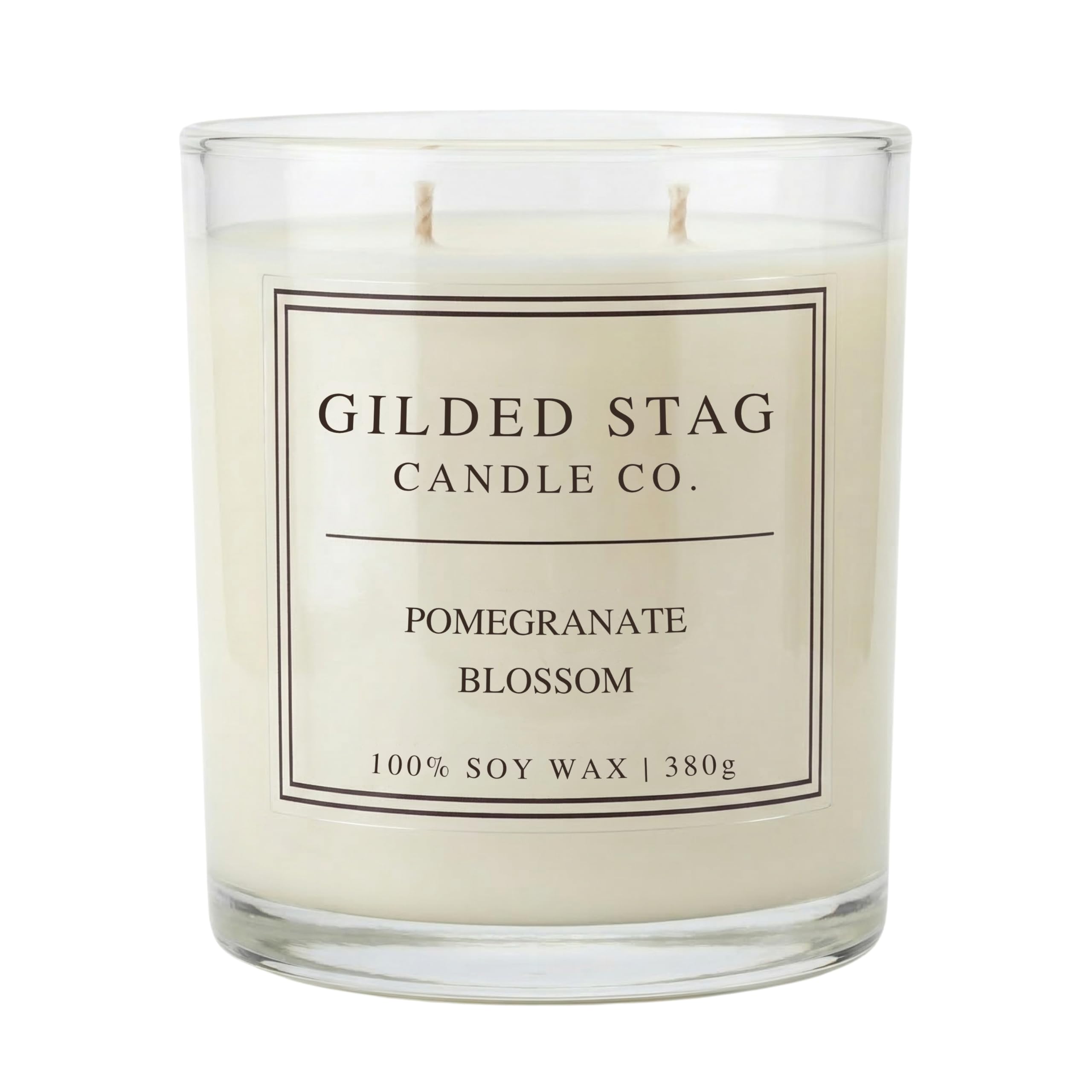Gilded Stag Scented Candle - Pomegranate Blossom - Large 2 Wick Soy Wax Candle - Luxury Home Décor Fragrance & Gifts for Women - 50 Hours Burn, 50cl Glass Jar