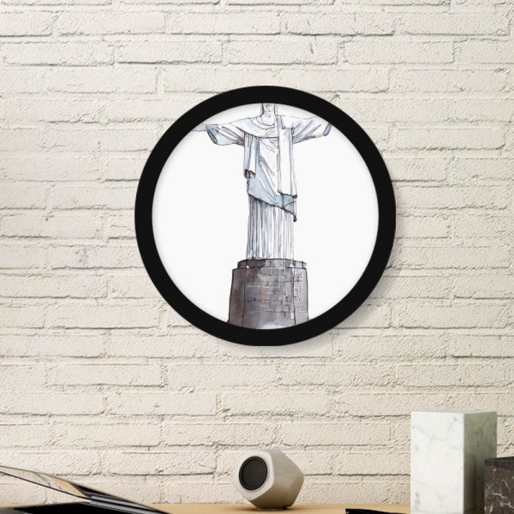 Marco de Impresiones del Arte de El Cristo Redentor Pintura Circular Negra con Acabado Fino