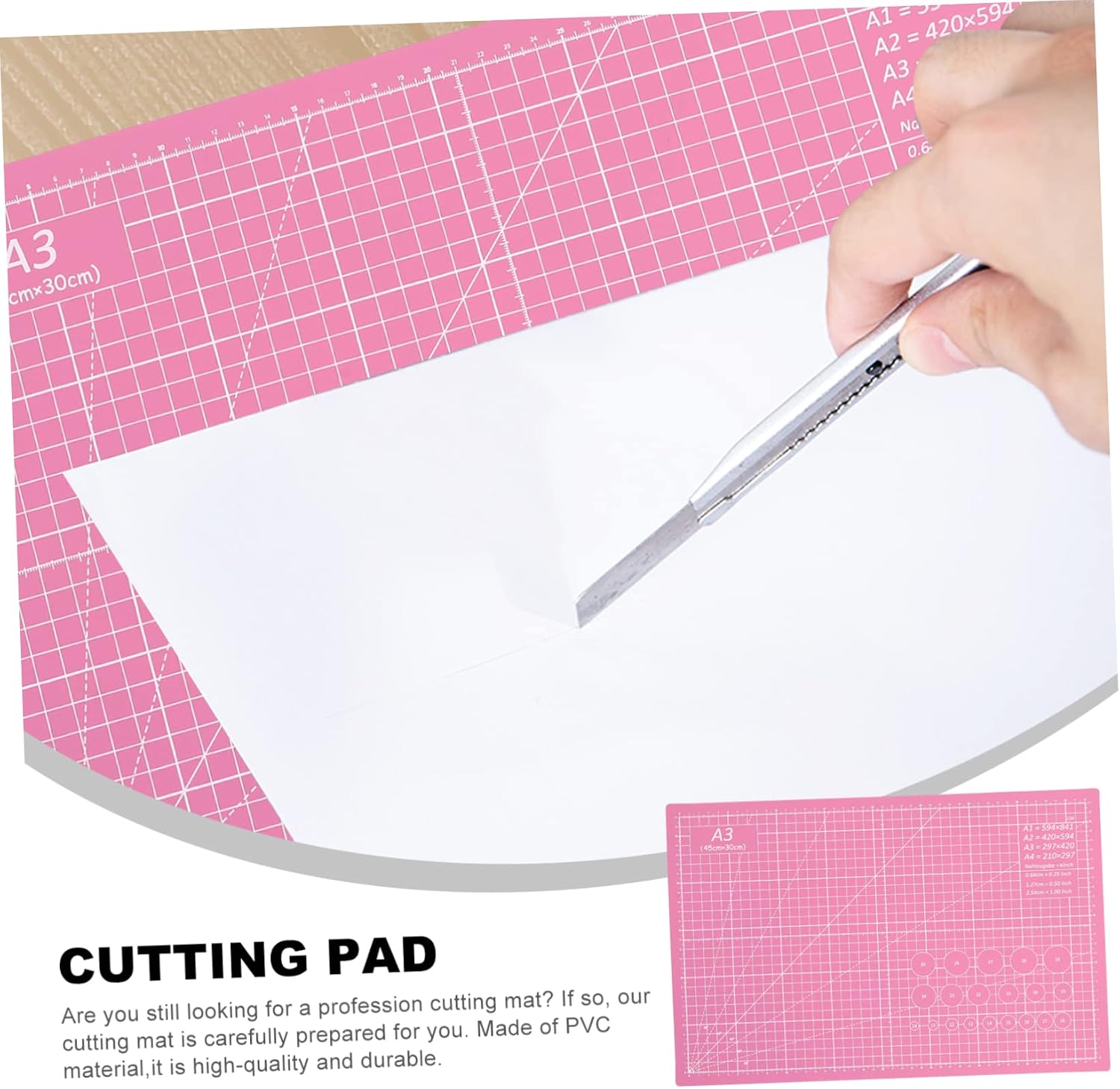 1pc Double-sided Cutting Mat Pvc Cutting Pad for Quilting Sewing Scrapbooking and Crafts Bright Color Design for Accurate Measurements