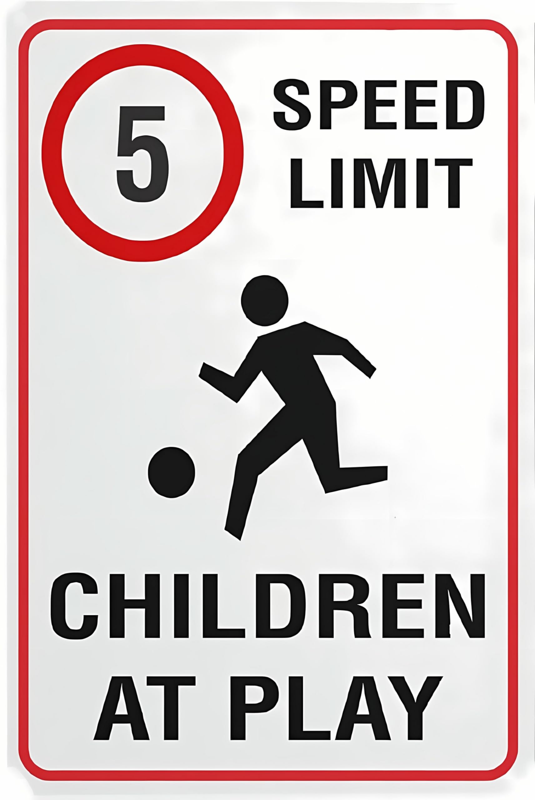 5 Speed Limit Children at Play Tin Sign, 8x12 Inch