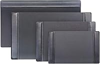 Vista 10 de Dacasso Alfombrilla de escritorio con riel lateral de cuero, 22 x 14, color negro