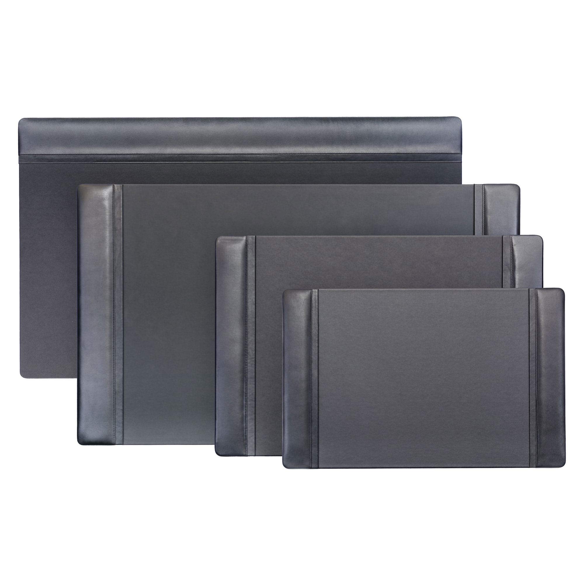 Dacasso schwarz Leder Schreibunterlage mit Seitenschienen, 22 von 35,6 cm