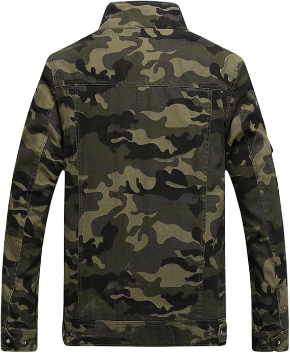 Springrain Men's Casual Military Jackets Camouflage Cotton Army Jacket Outwear