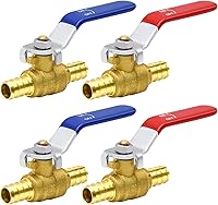 Vista 10 de 4 válvulas de bola PEX, válvula de bola de cierre de puerto completo de latón PEX de 3/4 pulgadas, válvula de bola de cierre de puerto completo