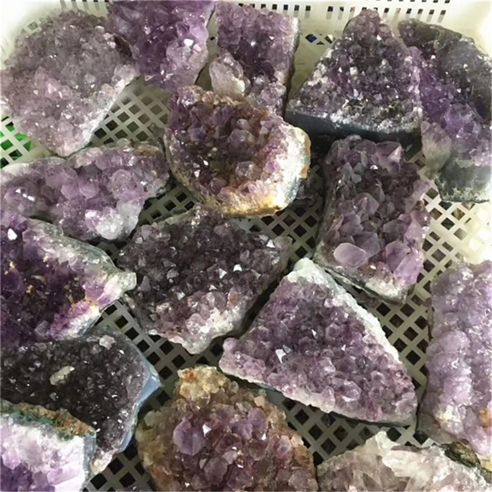 Racimo de geoda de Amatista Natural, Piedras de Cuarzo púrpura, geoda de Cristal, racimo de Amatista for decoración del hogar, Cristal decoración hogareña(Size:200-300g)