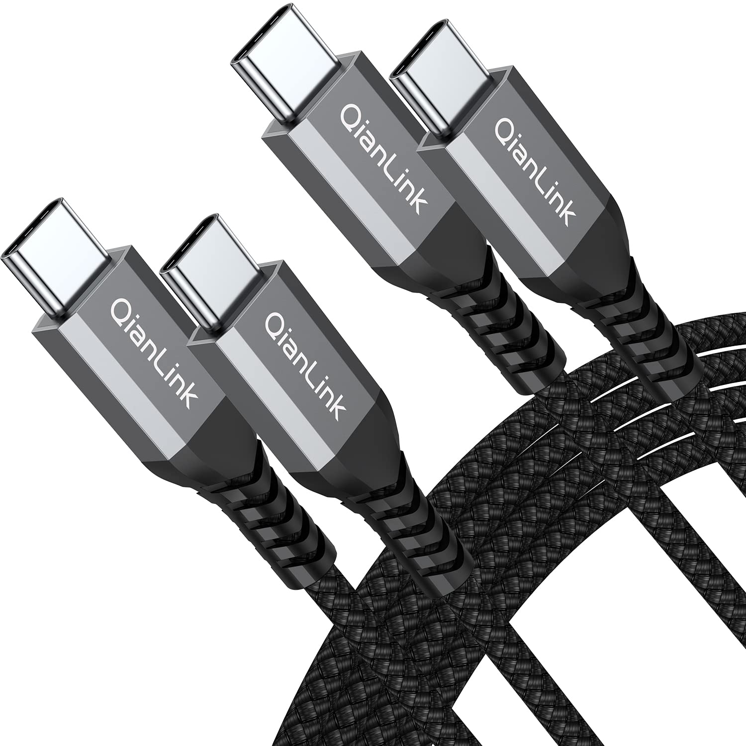 USB-C to USB-C Cable 60W (2-Pack 3.3ft), USBC Type C Fast Charging Charger Cord for iPhone 15 16 Pro Max Plus, Samsung Galaxy S24 S23 S22 S21, Note 20, MacBook Air/Pro, iPad Air4/Mini, Pixel, Switch