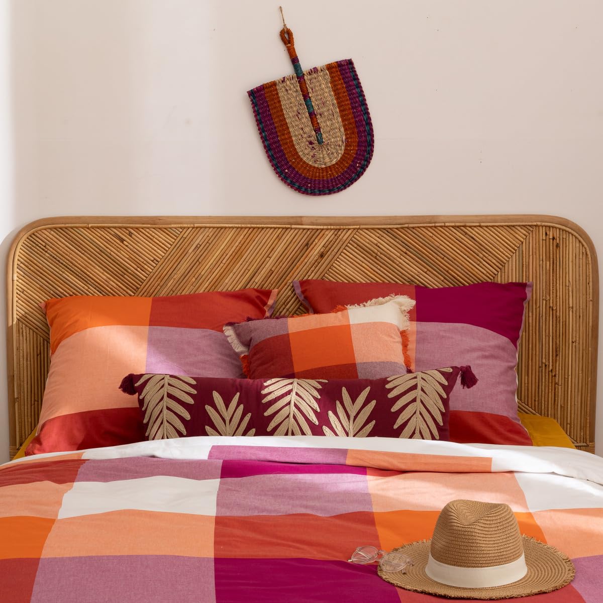 Atmosphera Créateur d'intérieur - Tête de Lit Tanae en Rotin - Beige - 160 x 103 cm - Style Bohème - pour Lit 2 Personnes, Chambre