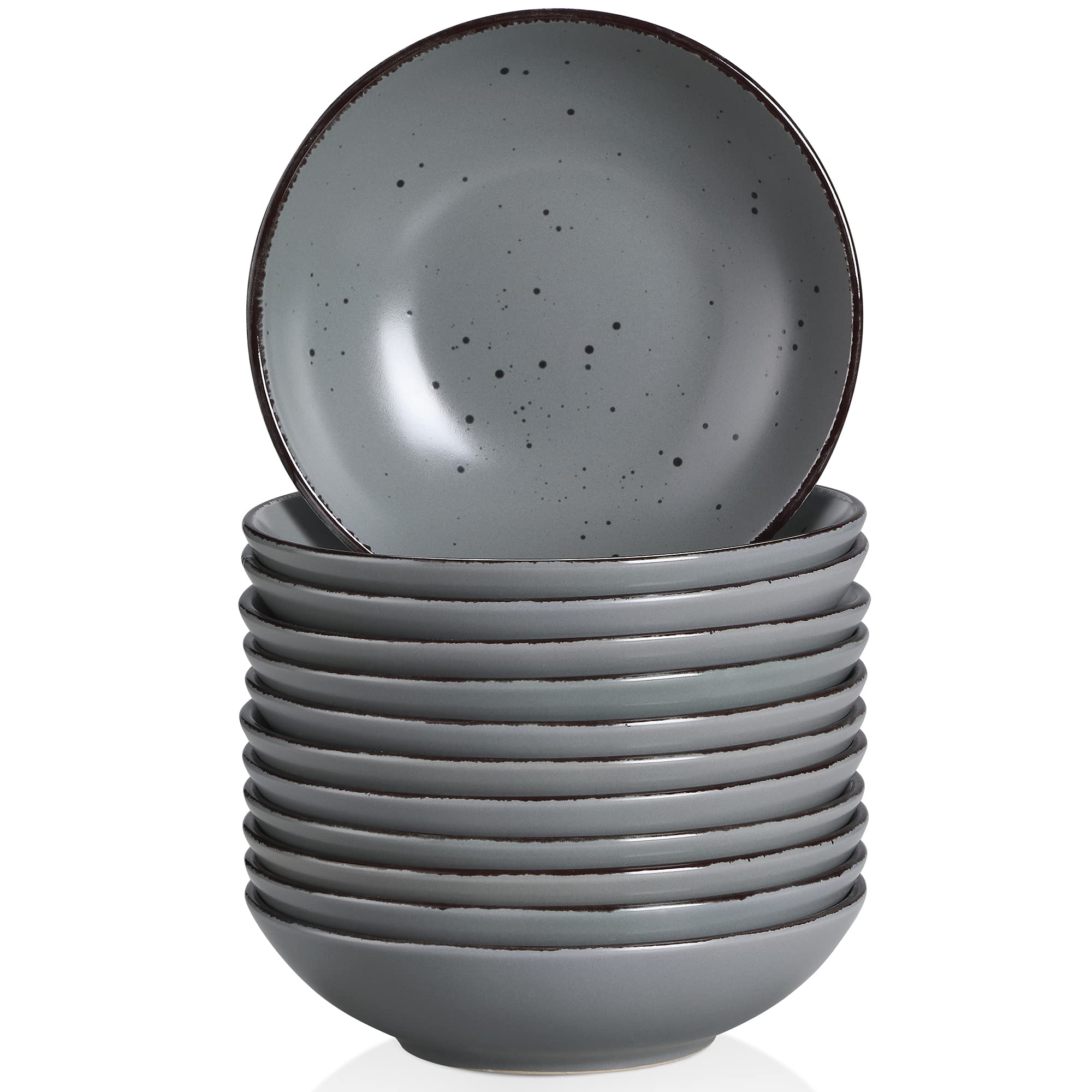 vancasso, Série Moda, Assiette Creuse en Céramique, Assiette à Soupe Saladier - 12 Pièces