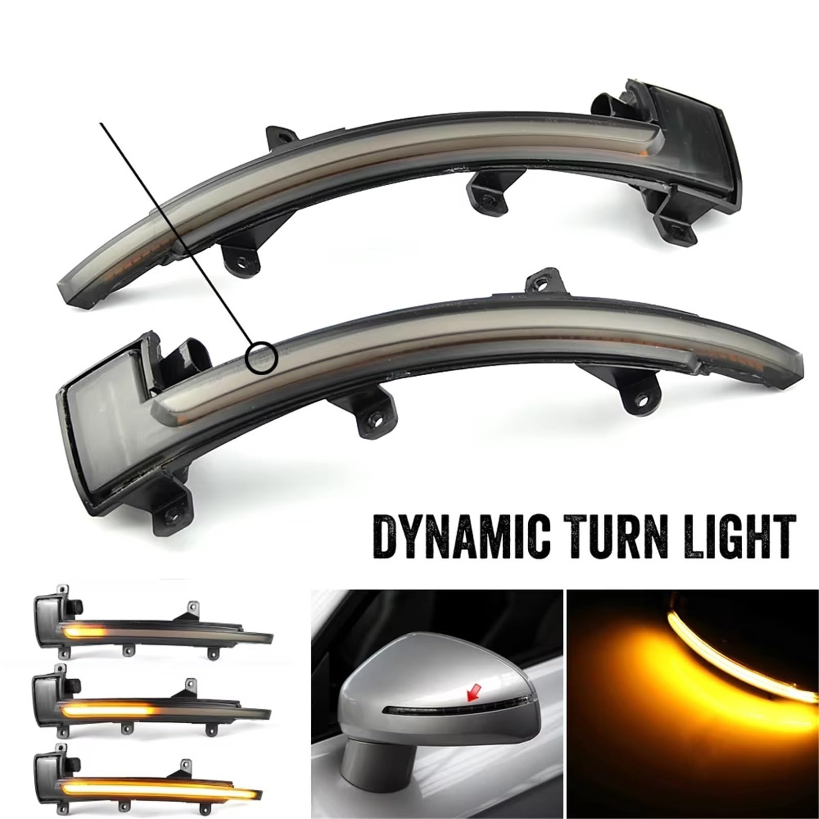 Indicador Espejo Para TT Para TTS MK2 (8J) 07-14 Para TTRS 10-14 R8 (42) 07-15 Intermitente Dinámico LED Intermitente Luces Espejo Lateral Flecha Retrovisor luces indicadoras de giro