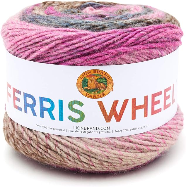Lion Brand Yarn Company 217-602 Ferris Wheel Yarn, Wild Violets, One Skein
